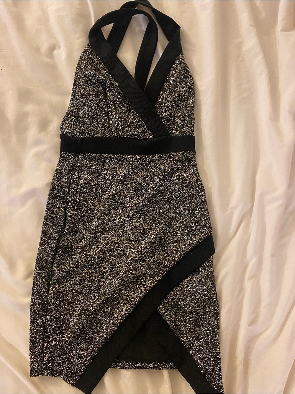 Black and gold/ silver metallic dress